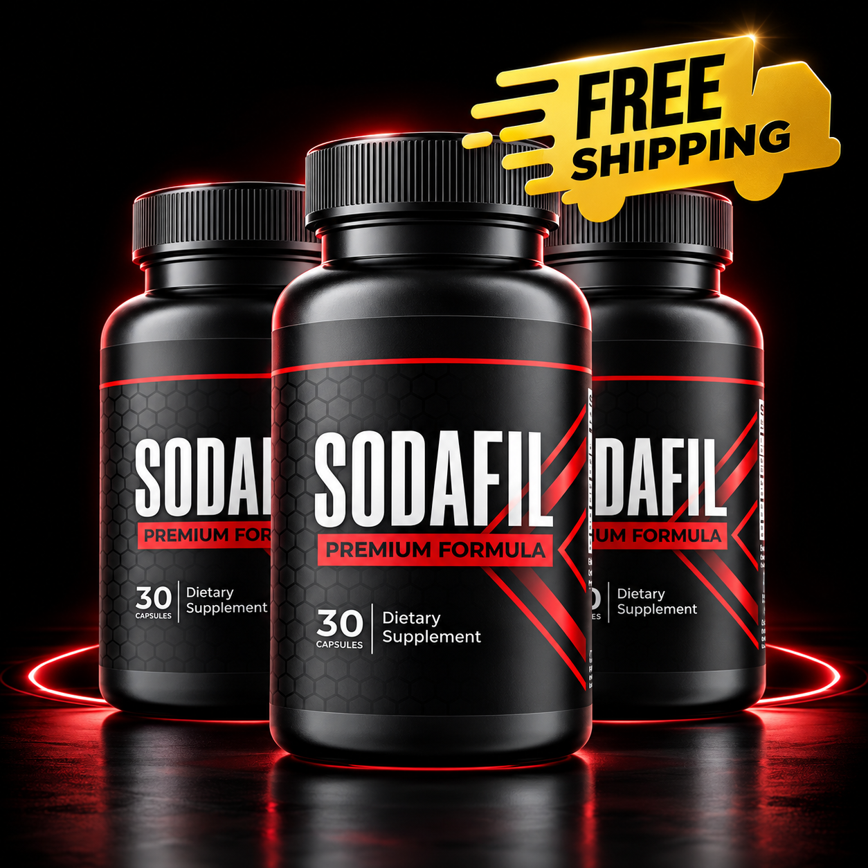 SodaFil amino-acid capsules bottle, three-bottle pack